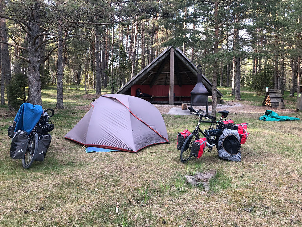 voyage à vélo bivouac estonie