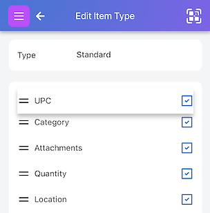 upc_instruct_3.PNG Edit Item Type page showing UPC attribute being moved to the top of the list