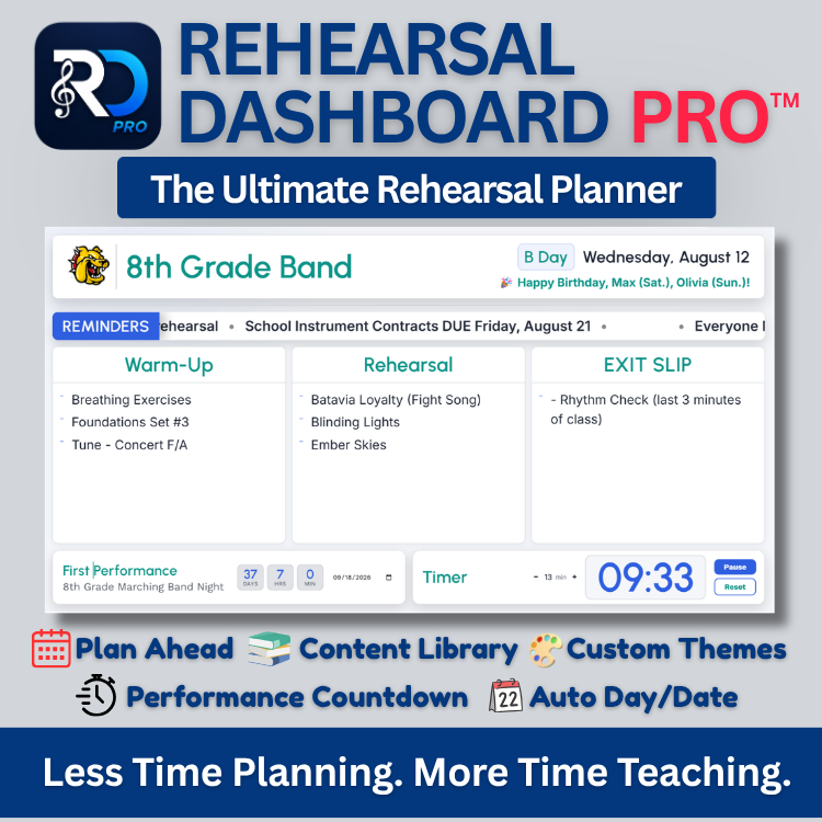 Rehearsal Dashboard Pro — Daily Rehearsal Planner