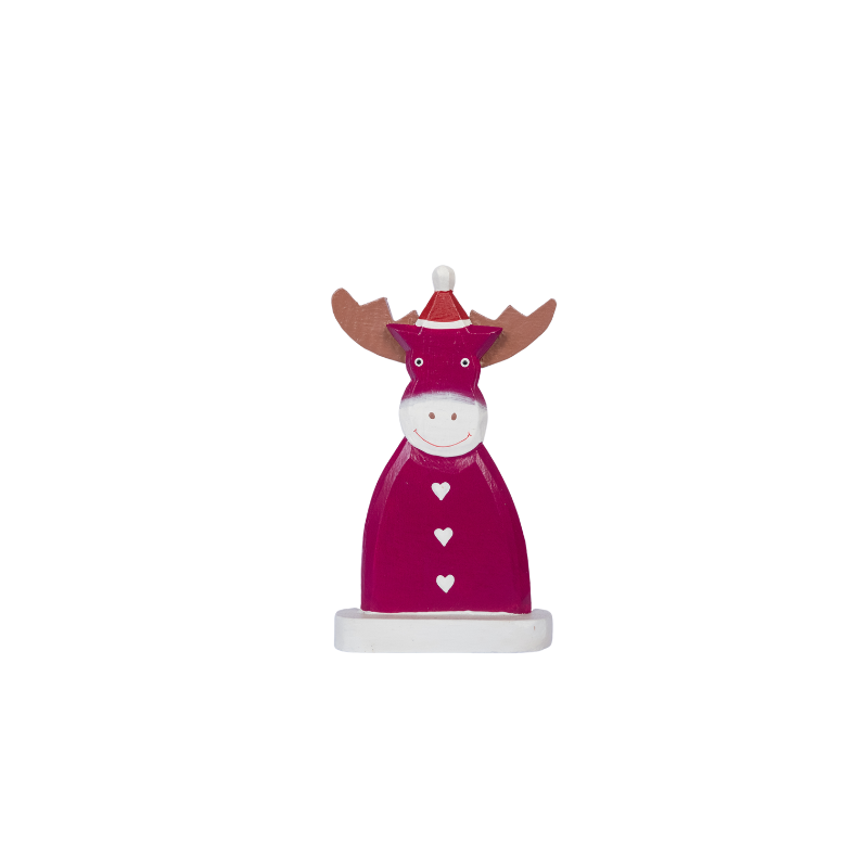 Miniature : Wooden Christmas Deer With Stand