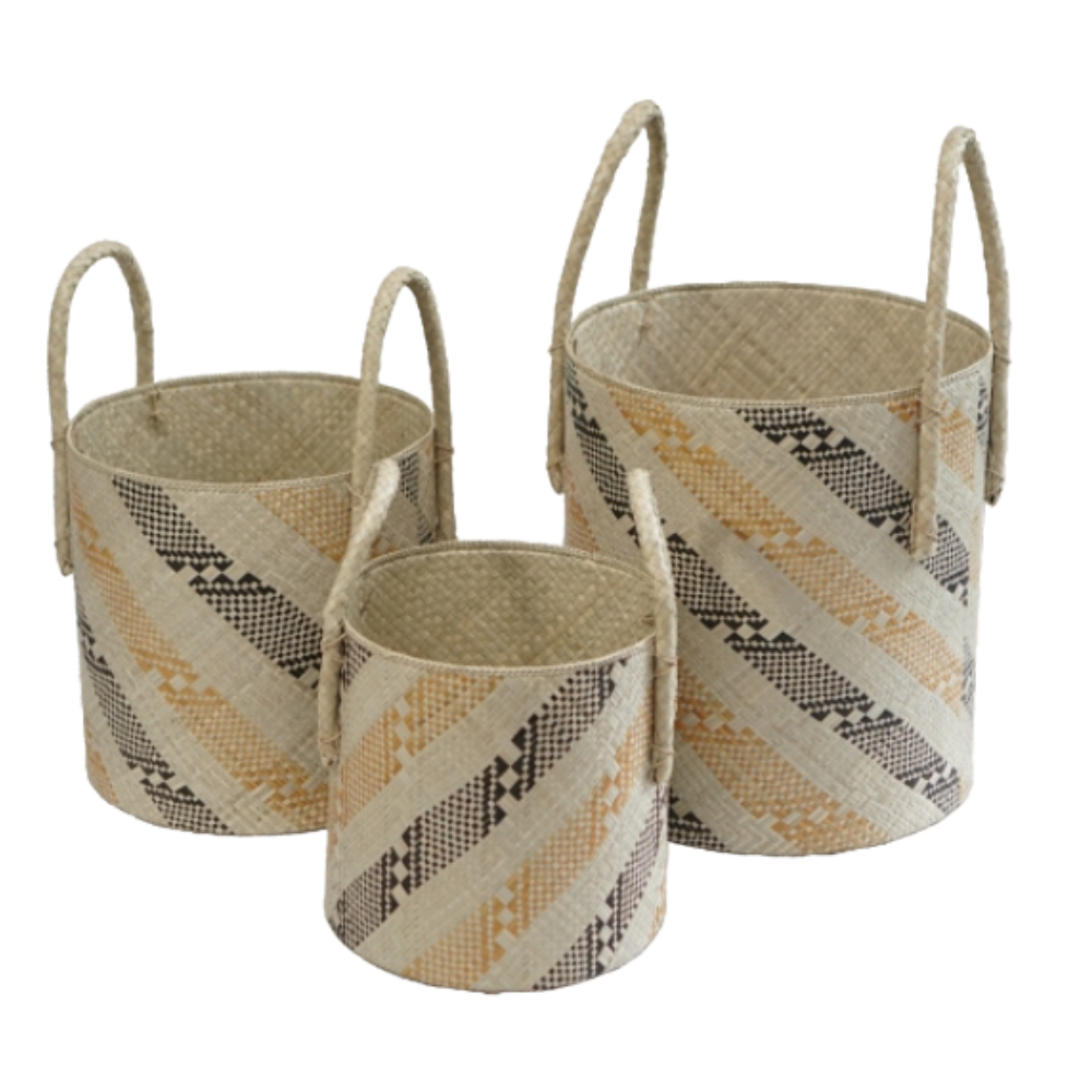 Set of 3 Loreng Basket with Handle