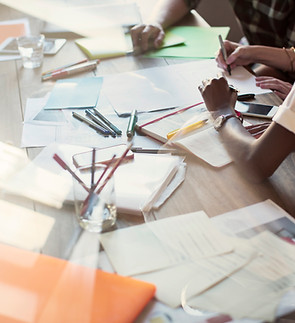 Creative people brainstorming in meeting