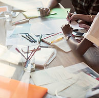 Creative people brainstorming in meeting