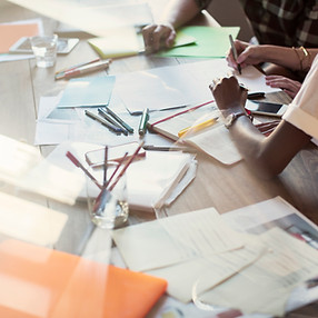 Creative people brainstorming in meeting