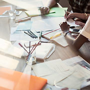 Creative people brainstorming in meeting