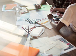 Creative people brainstorming in meeting
