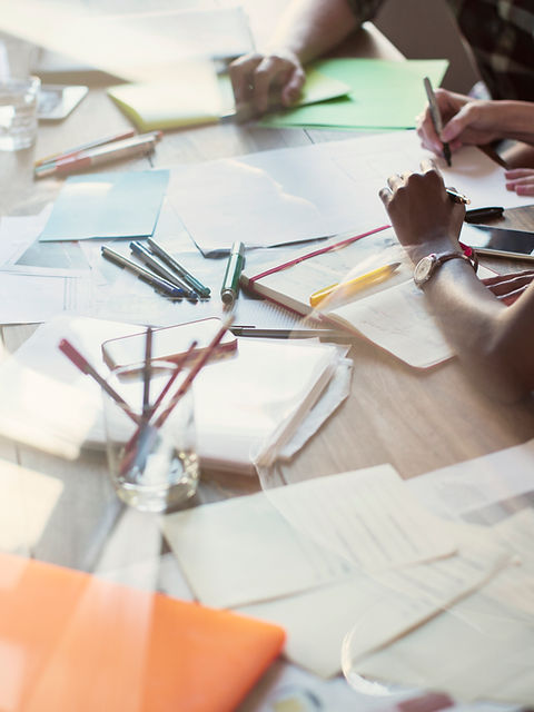 Creative people brainstorming in meeting