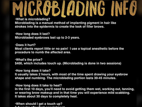 Microblading Prep and Aftercare