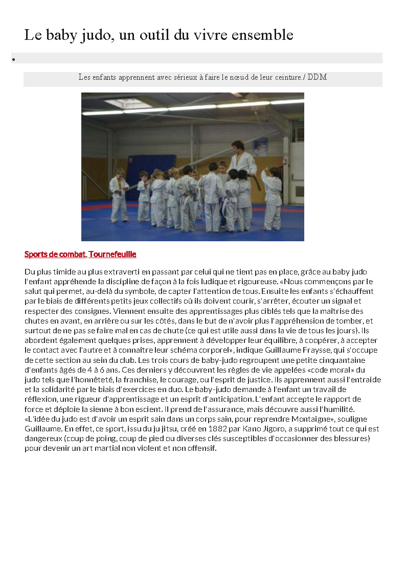 article baby judo