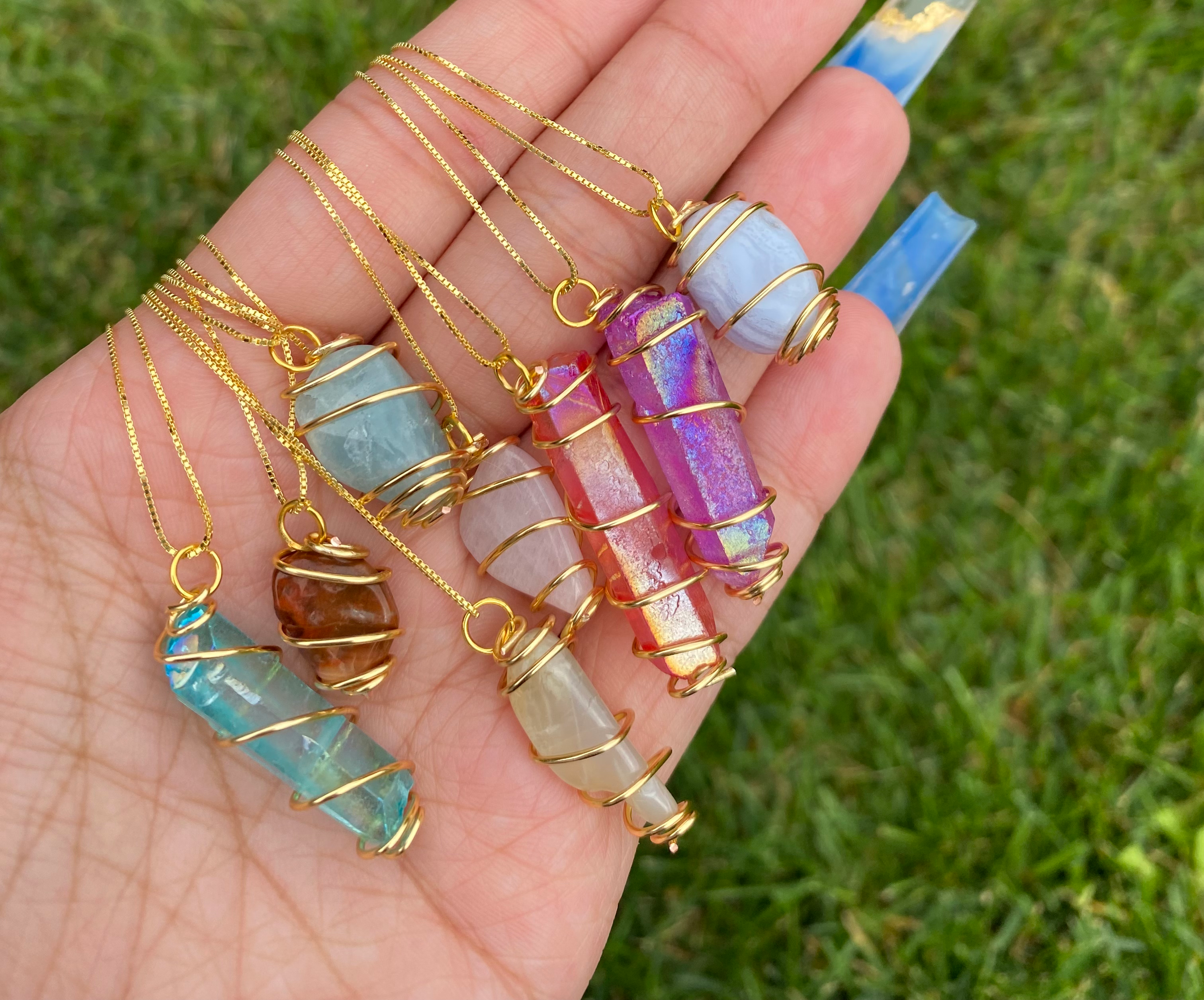 Custom Crystal Gold Necklace