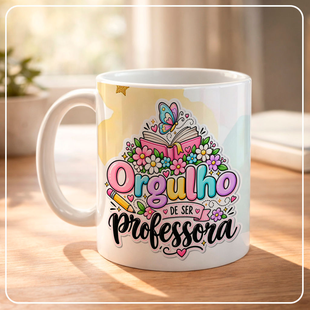 Arquivo Sublimação Caneca - Orgulho de ser professora