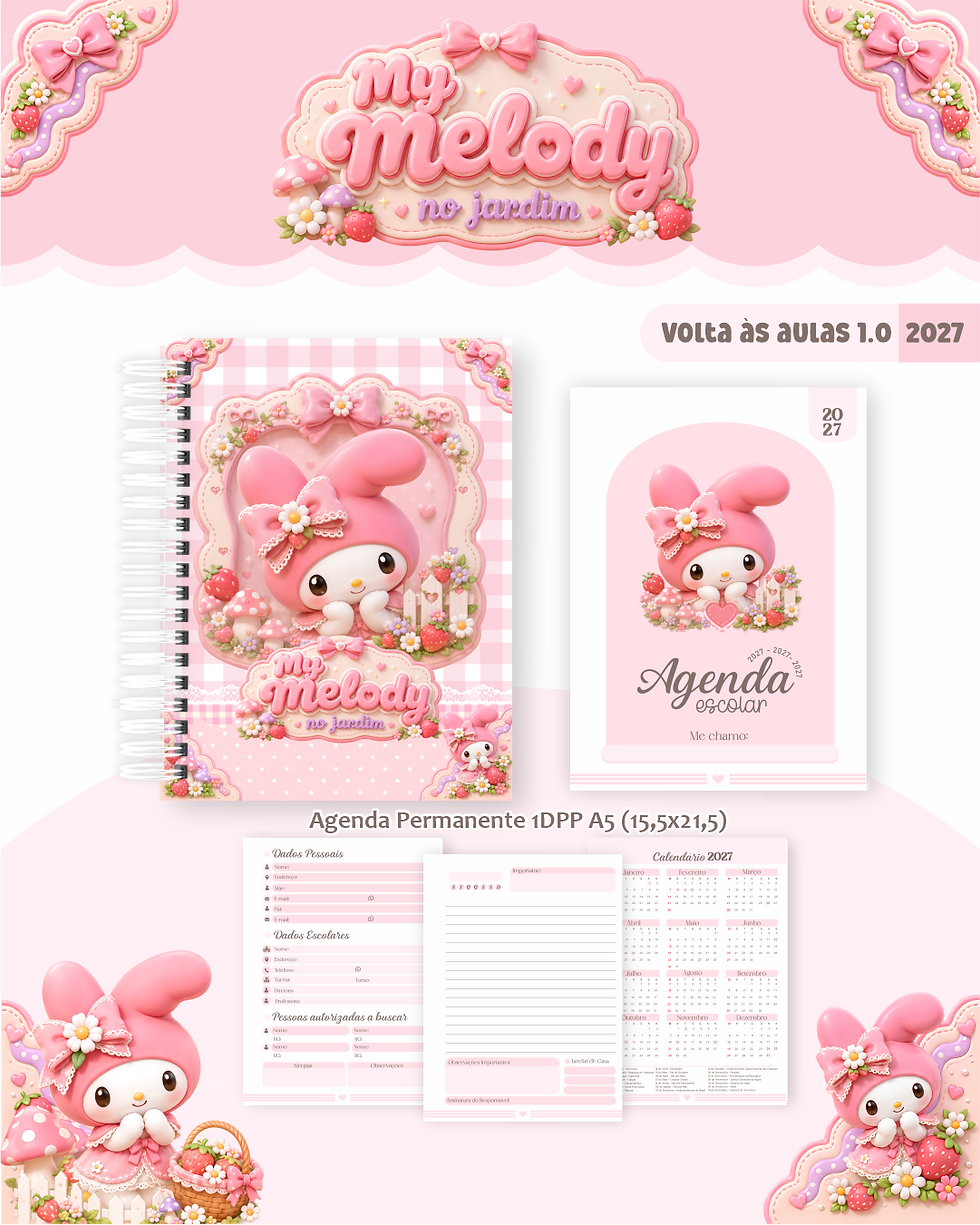 Miniatura: Encadernação Kit Volta as aulas 2027 - My Melody no Jardim