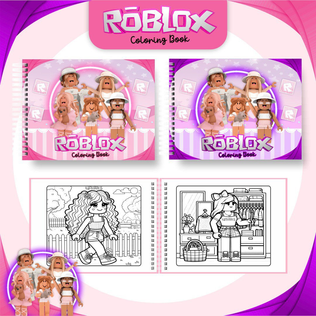 Livro de Colorir para encadernação - Roblox Menina - Boobie Goods