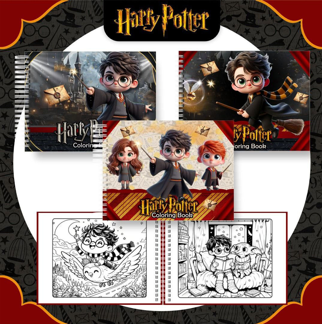 Livro de Colorir para encadernação - Harry Potter - Estilo Bobbie Goods