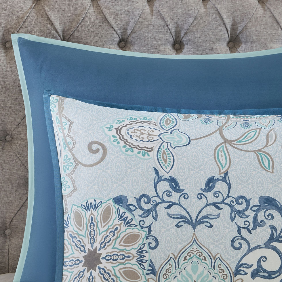 Thumbnail: Madison Park Loleta 8 Piece Cotton Floral Printed Reversible Comforter Set