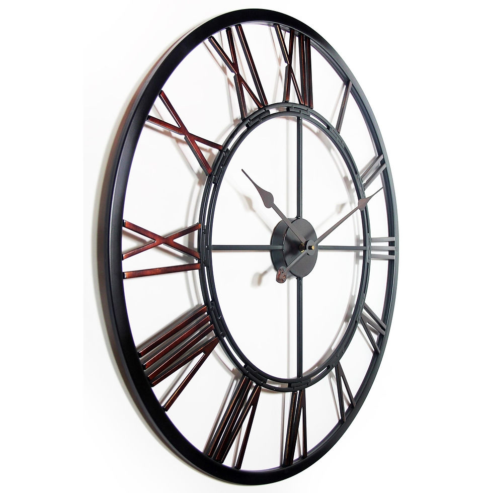 Thumbnail: Metal Fusion Black and Bronze Large Open Face 28 inch Wall Clock by Infinity In