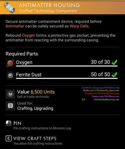 Antimatter Housing - Blueprint Requirements [Waypoint 4.03].png