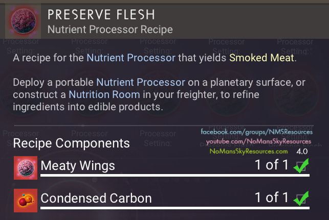 Smoked Meat (Meaty Wings + Condensed Carbon) - Recipe [Waypoint 4.04].png