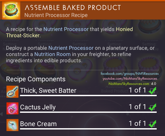 Honied Throat-Sticker (Thick, Sweet Batter + Cactus Jelly + Bone Cream) - Recipe [Waypoint