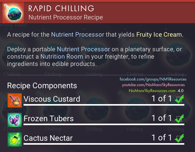 Fruity Ice Cream (Viscous Custard + Frozen Tubers + Cactus Nectar) - Recipe [Waypoint 4.04