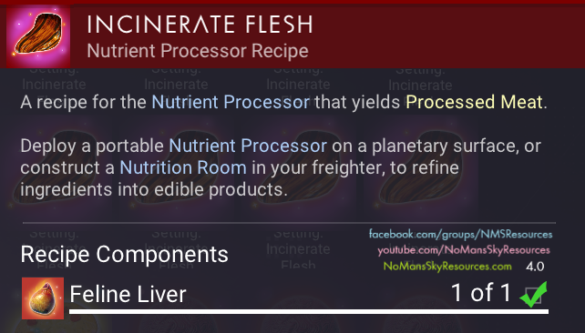 Processed Meat (Feline Liver) - Recipe [Waypoint 4.04].png