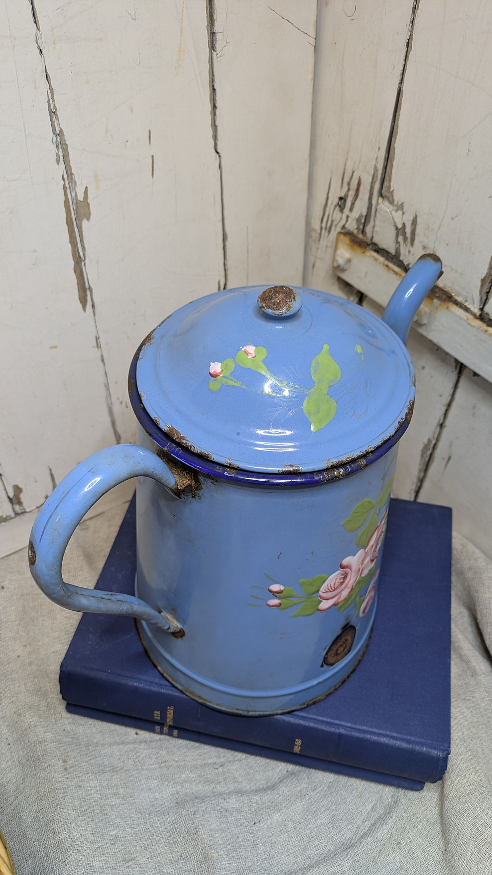 Thumbnail: French enamel floral coffee pot