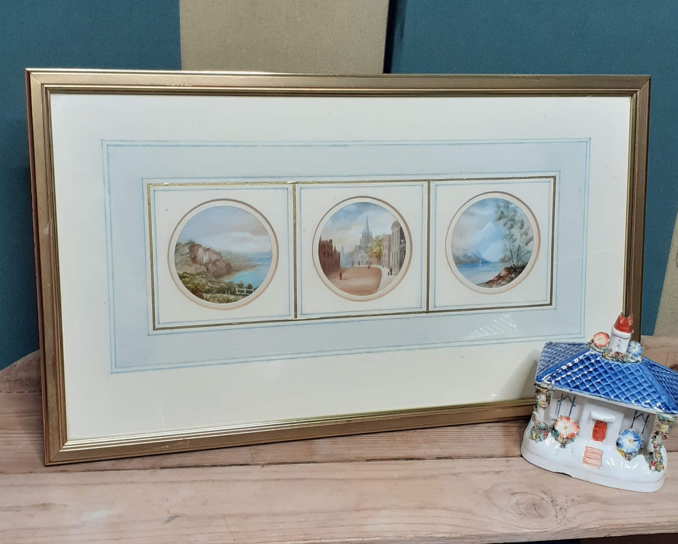 Three framed acrylics on silk