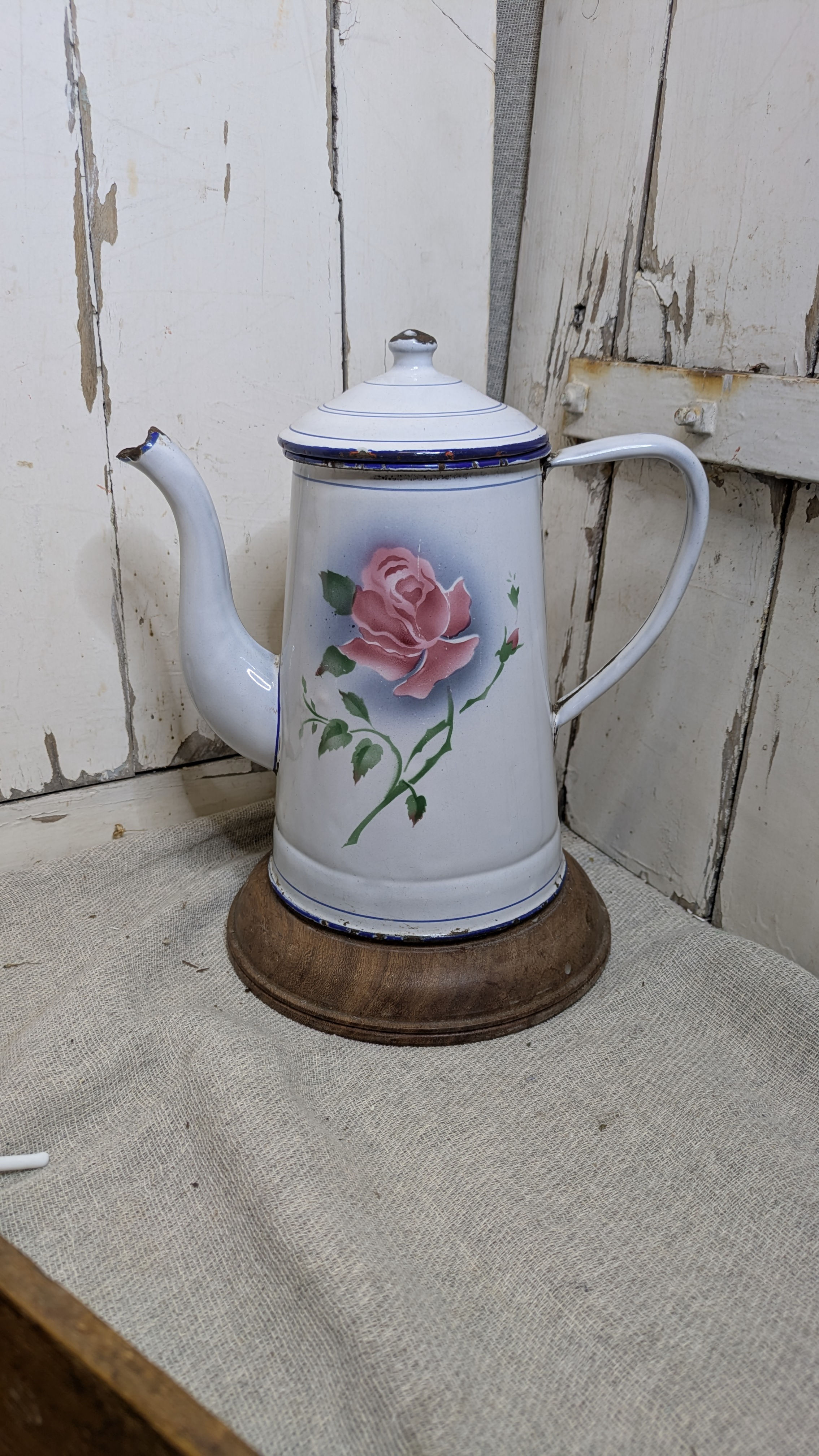 French enamel coffee pot
