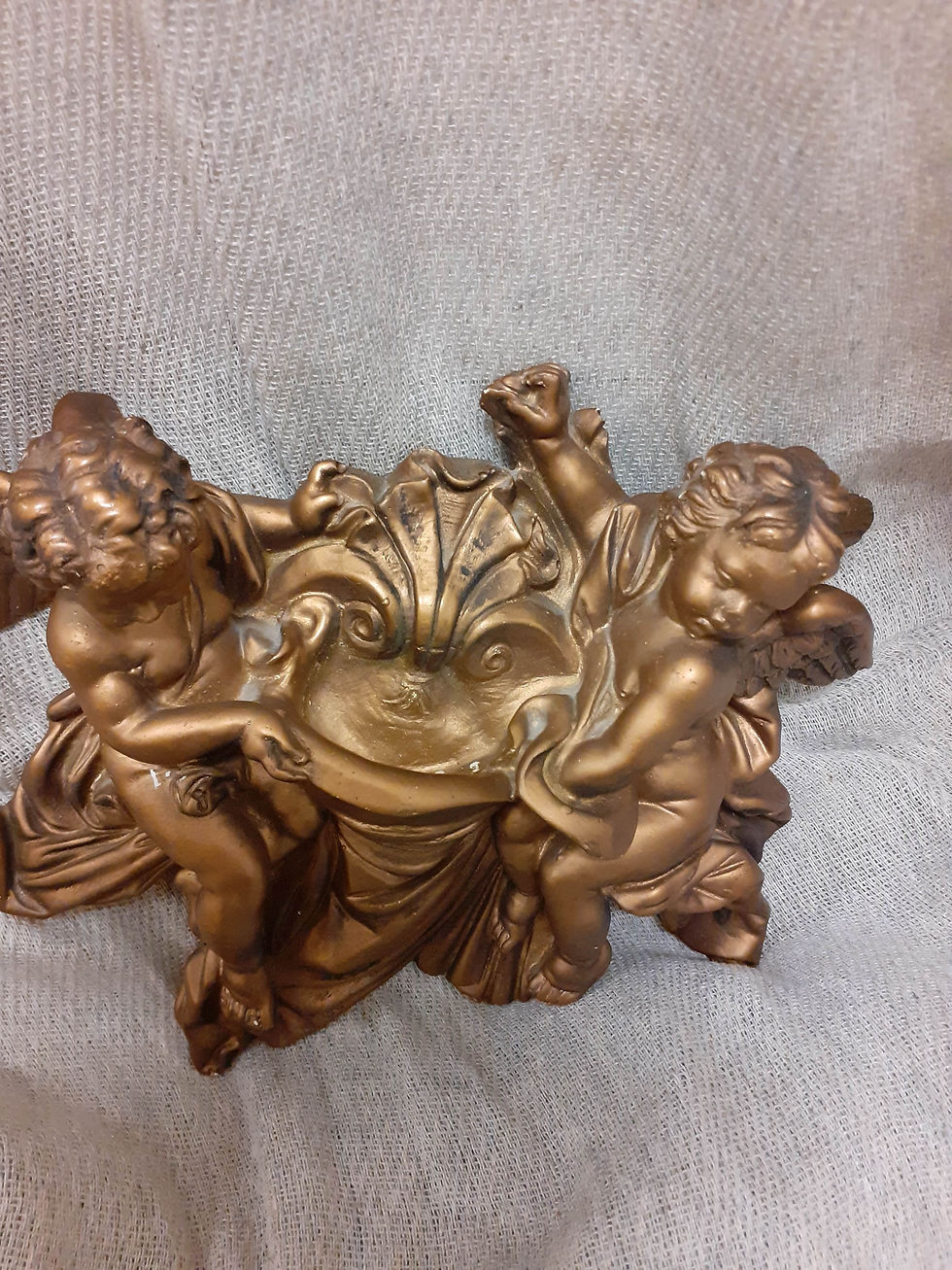 Thumbnail: Pair of Victorian plaster gilded cherubs