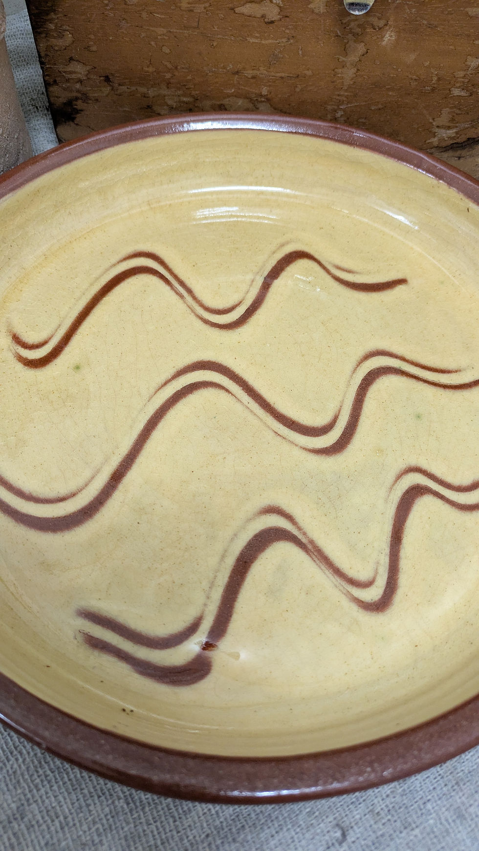 Thumbnail: Slipware shallow bowl