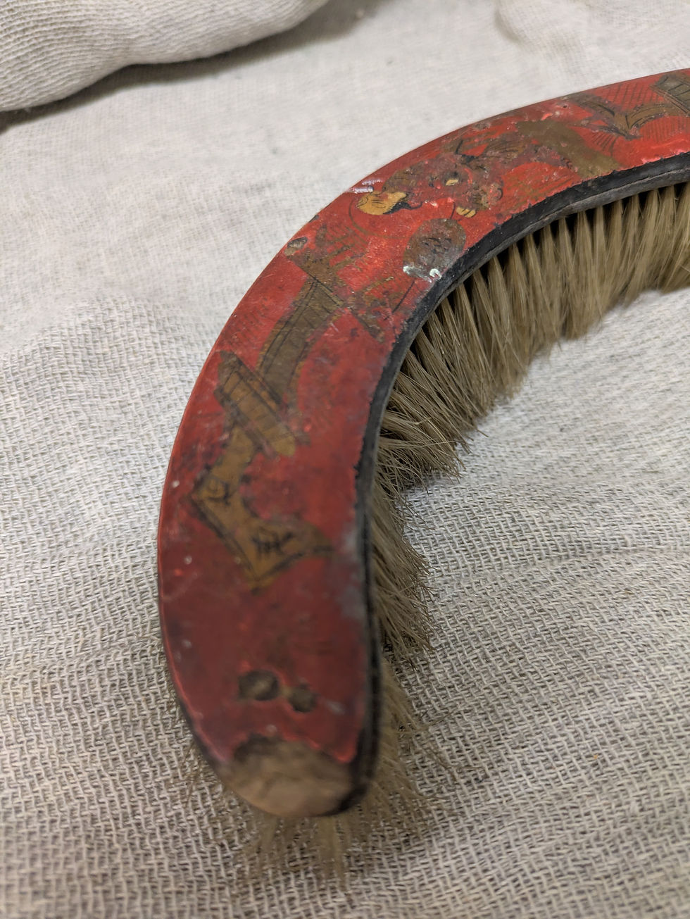 Thumbnail: Victorian Chinoiserie crumb brush