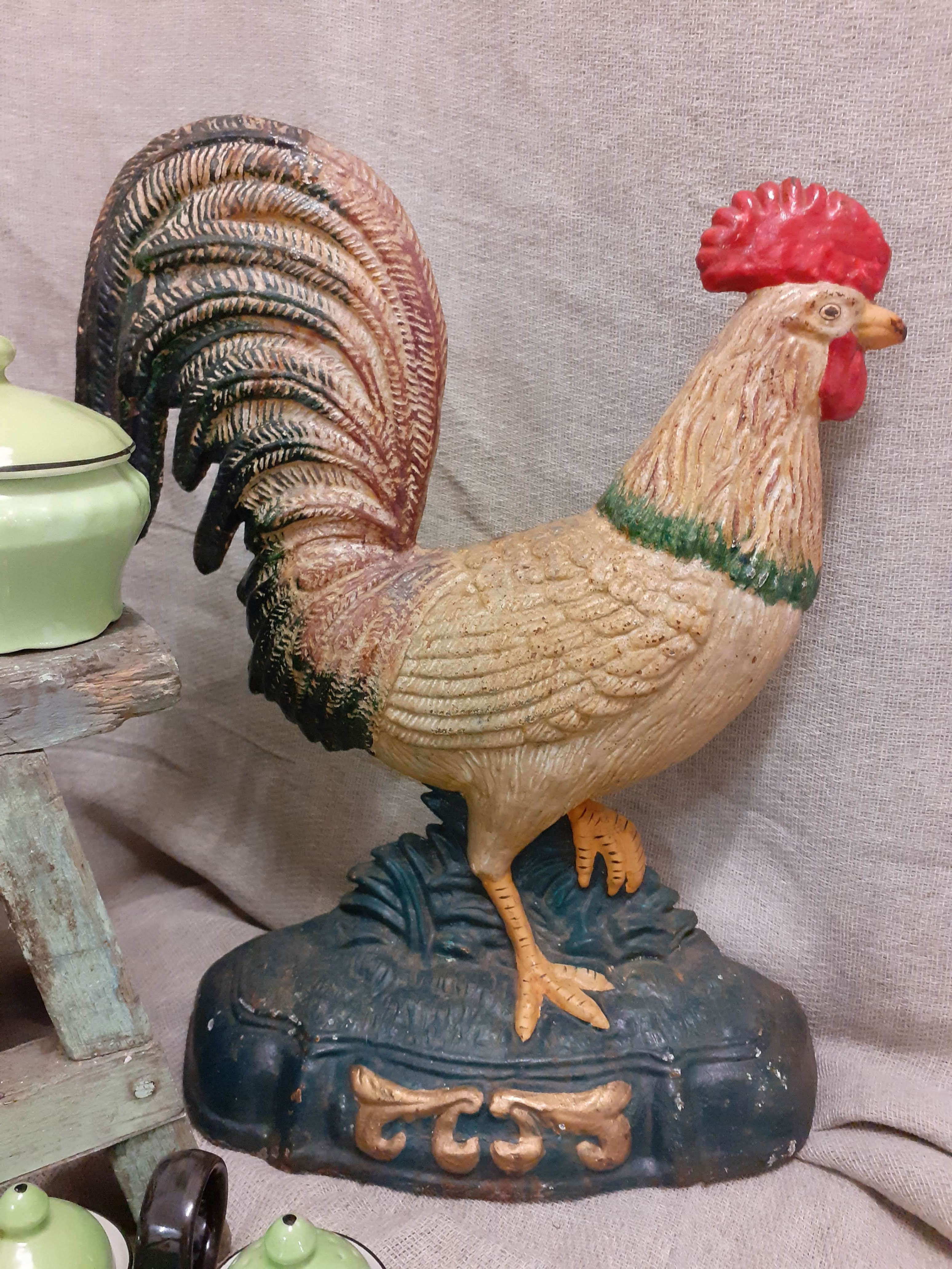 Large Cast iron Cockerel door stop