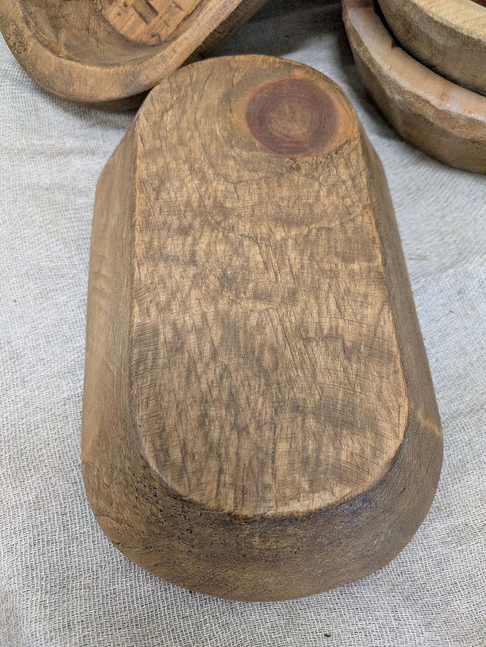 Thumbnail: Hand carved wooden bowl - oval