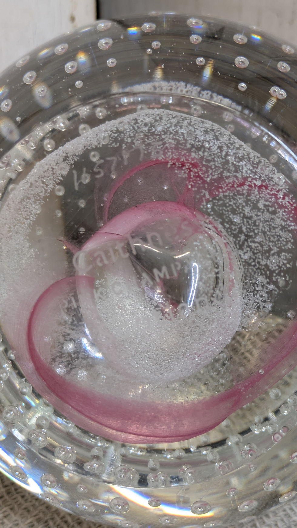 Thumbnail: Caithness Pink Champagne paperweight