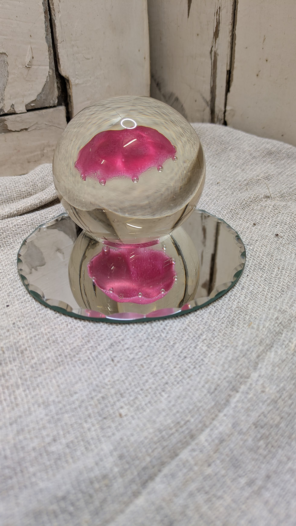Thumbnail: Vintage Caithness pink jellyfish paperweight