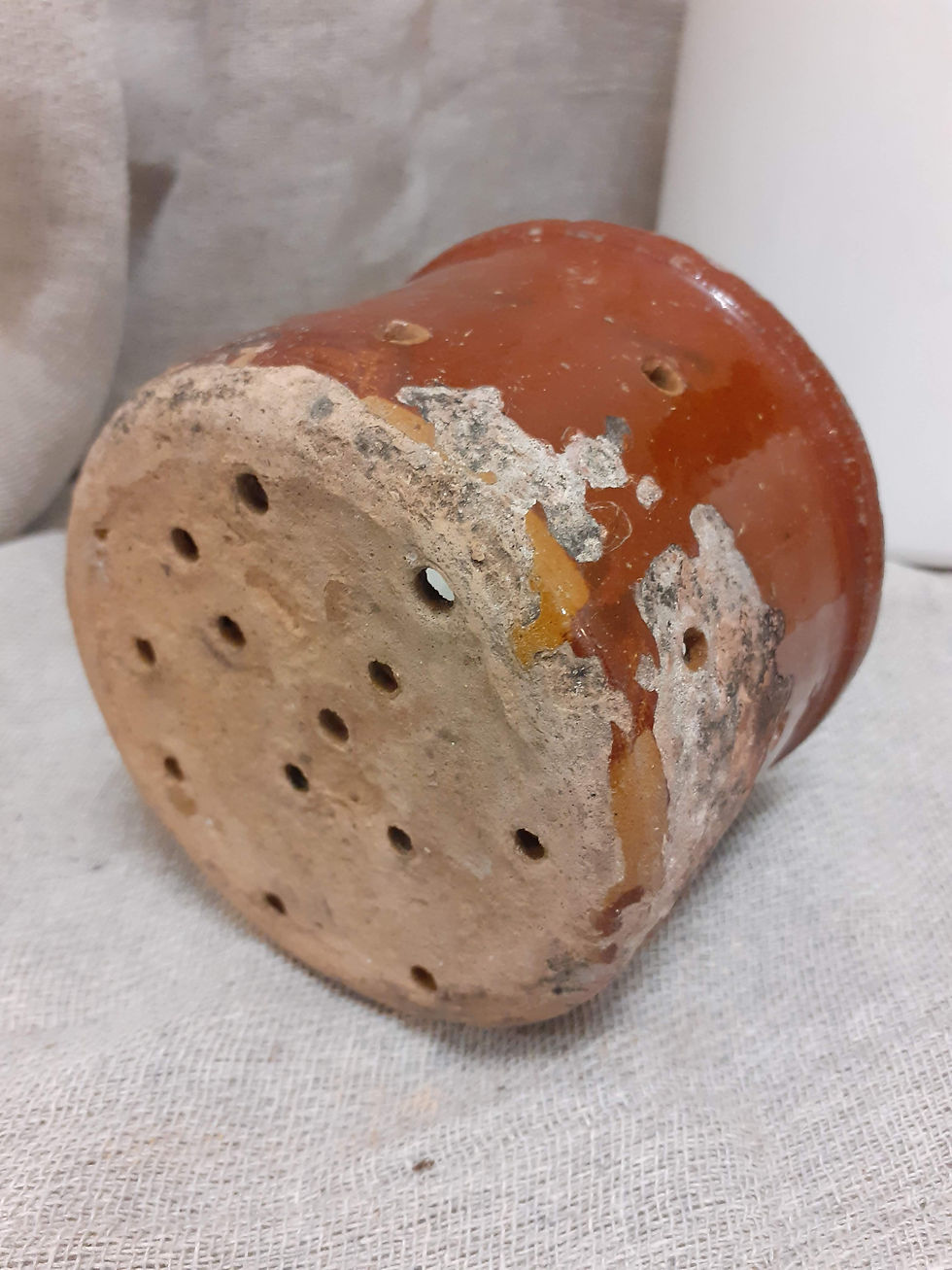 Thumbnail: Terracotta glazed French cheese mould