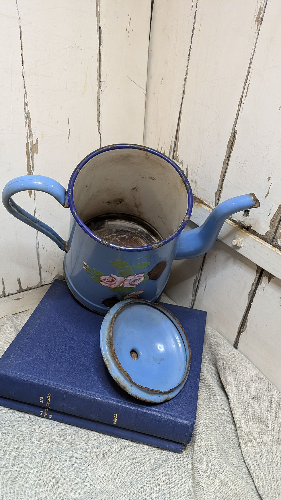 Thumbnail: French enamel floral coffee pot