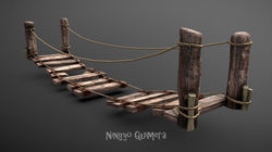 Low Poly Broken Brigde for a Treasure Is
