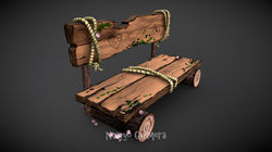 Low Poly Cartoon Bench