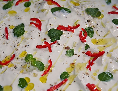 Marinierter Mozzarella in Creme fraiches