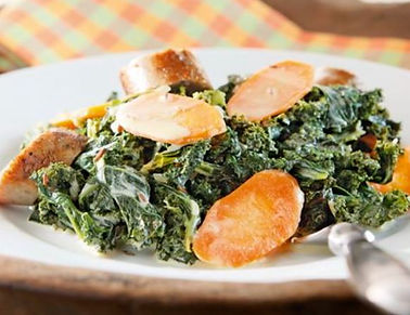 Federkohl mit Rüebli an Kümmelrahm