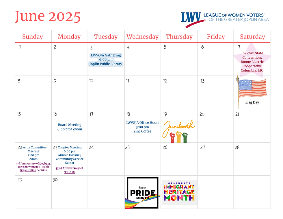 Events Calendar - June 2025