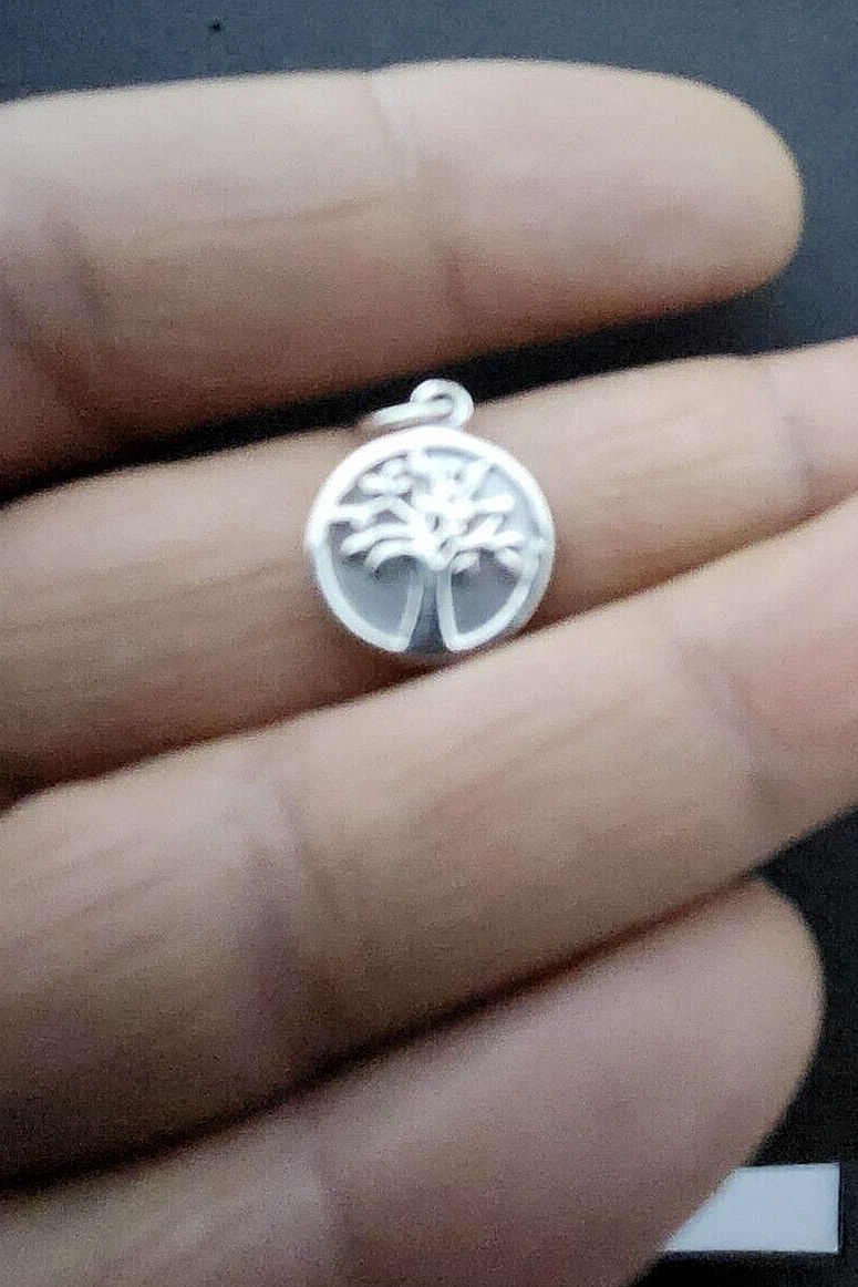 Miniature : 925 Silver Tiny Tree of Life Stone Charm Pendant