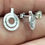 Thumbnail: 925 Silver Double Halo Ringed CZ Stud Earrings