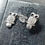 Thumbnail: 925 Silver Ancient Classical Owl CZ Stud Earrings