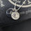 Thumbnail: 925 Sterling Silver Personalised Evil Eye Charm Necklace, Engraved Small Disc