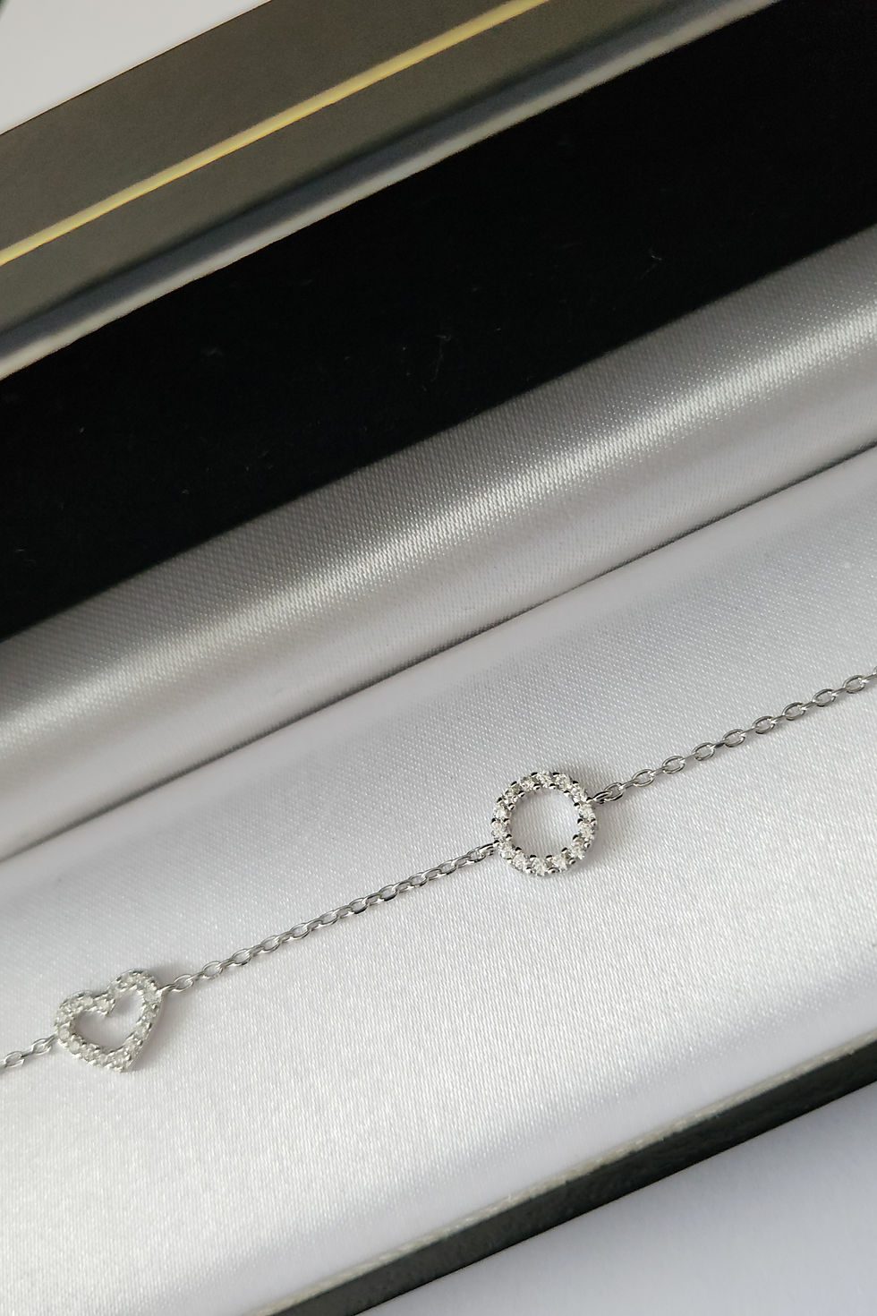 Miniature : Dainty Mixed Heart Cross Ring Charm Fine Bracelet