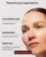 Omnilux Hydrogel Facial Mask applied to a woman's face, showing transparent design.