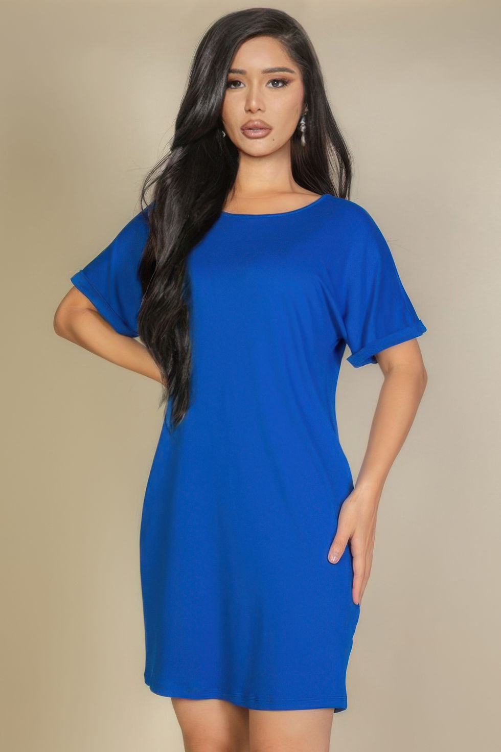 Thumbnail: Side Pocket Double Folded Mini Dress