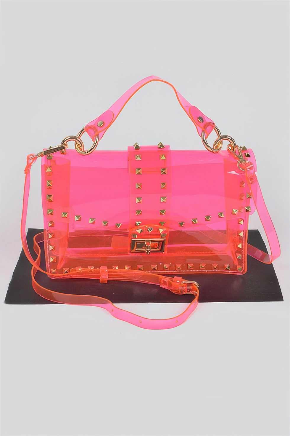 Thumbnail: Studded Colorful Transparent Clutch